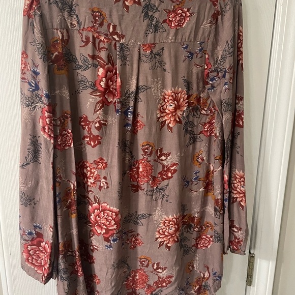 Free People Heartbeat Floral Tunic | Taupe & Brown Boho Sleeveless Top | XS - Picture 6 of 8